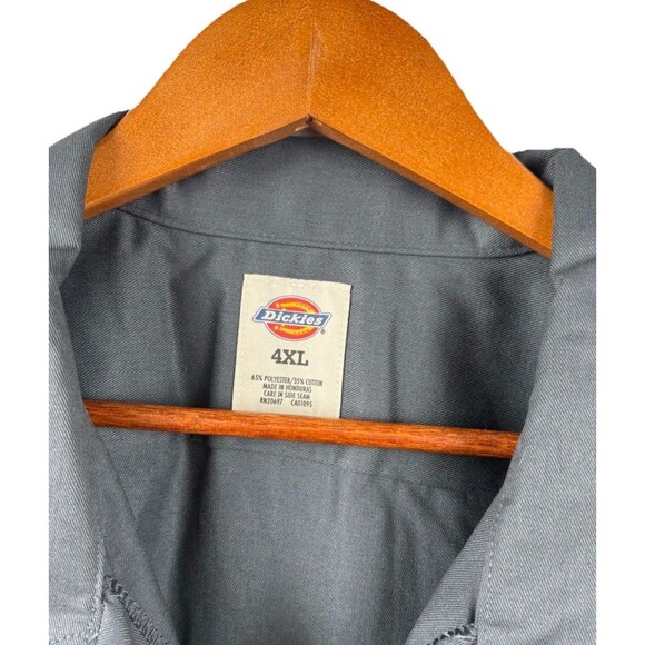 Dickies Men's Size 4XL Short Sleeve Gray Work Shirt Shop Mechanics 1574 NWT New - Picture 3 of 5